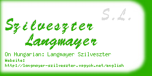 szilveszter langmayer business card